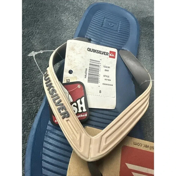 Quiksilver Haleiwa Men's Flip Flops Bwt Sandal Size 8 - Picture 3 of 16